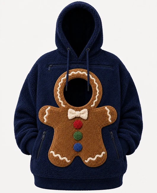 Christmas Cat Pouch Hoodie – Cozy Snowman Pullover for Pet Lovers