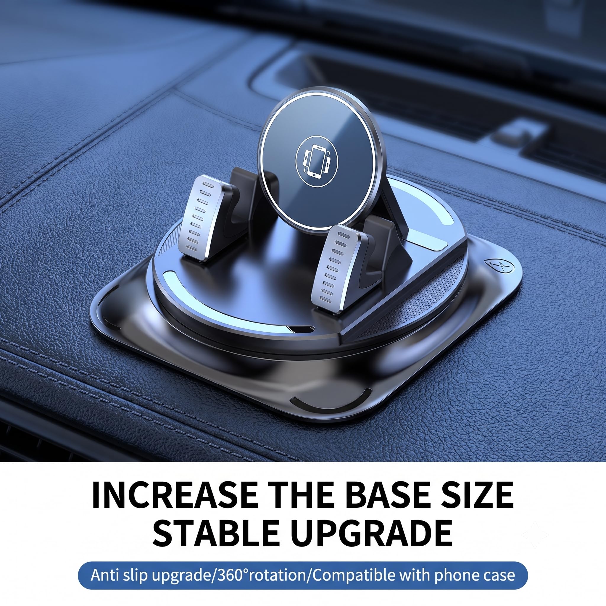 360° Rotating Car Phone Holder – Anti-Slip Dashboard Mount with Double-Layer Pad for GPS Navigation