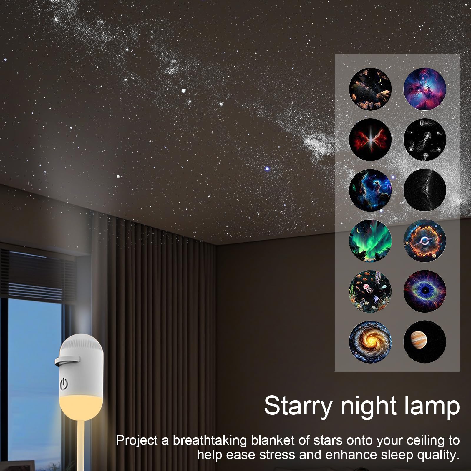 Mini Galaxy Projector Night Light – USB Starry Sky Lamp for Bedroom & Room Decor