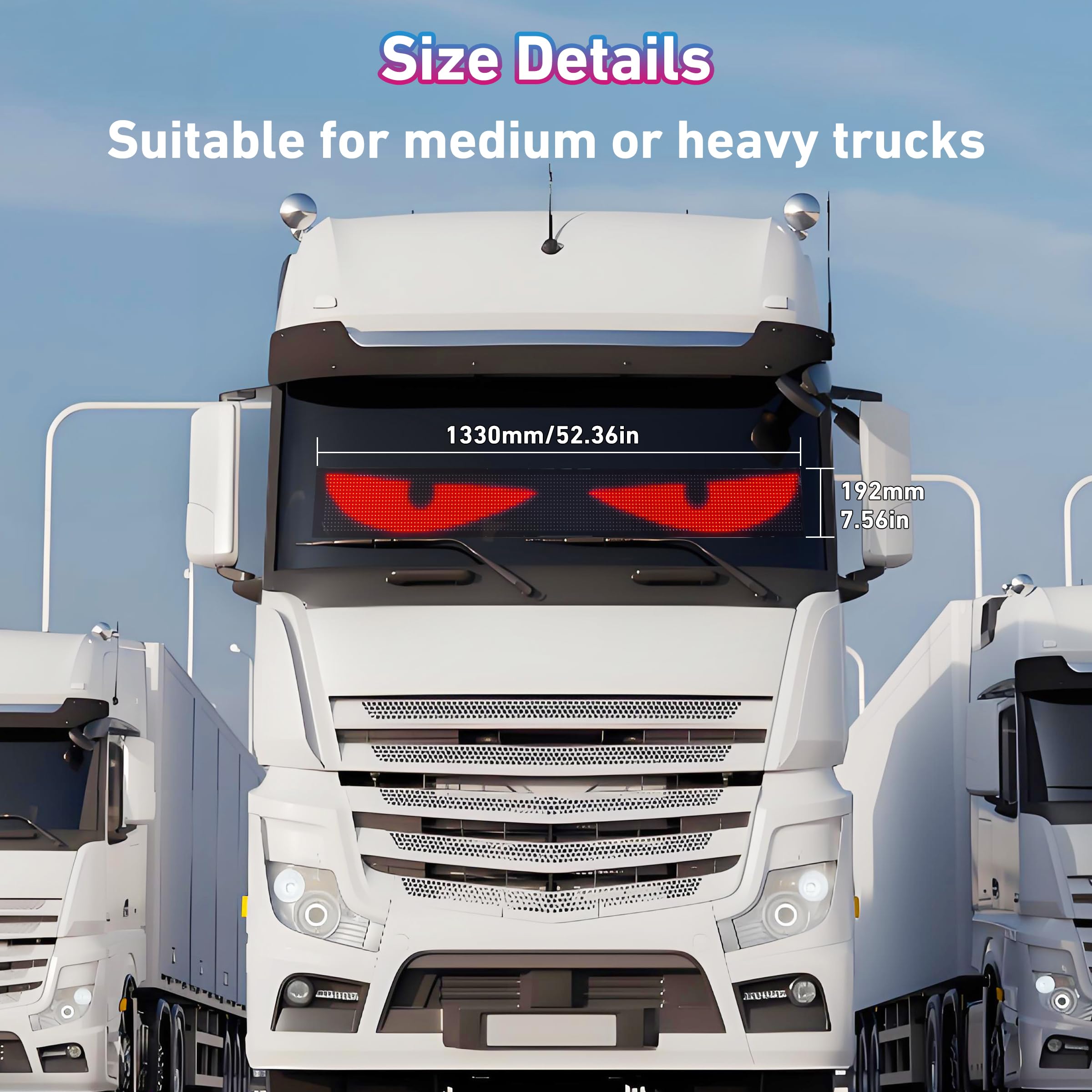 Programmable Devil Eyes Car Lights – Flexible RGB LED Windshield Display with App & Remote Control for Cars & Trucks