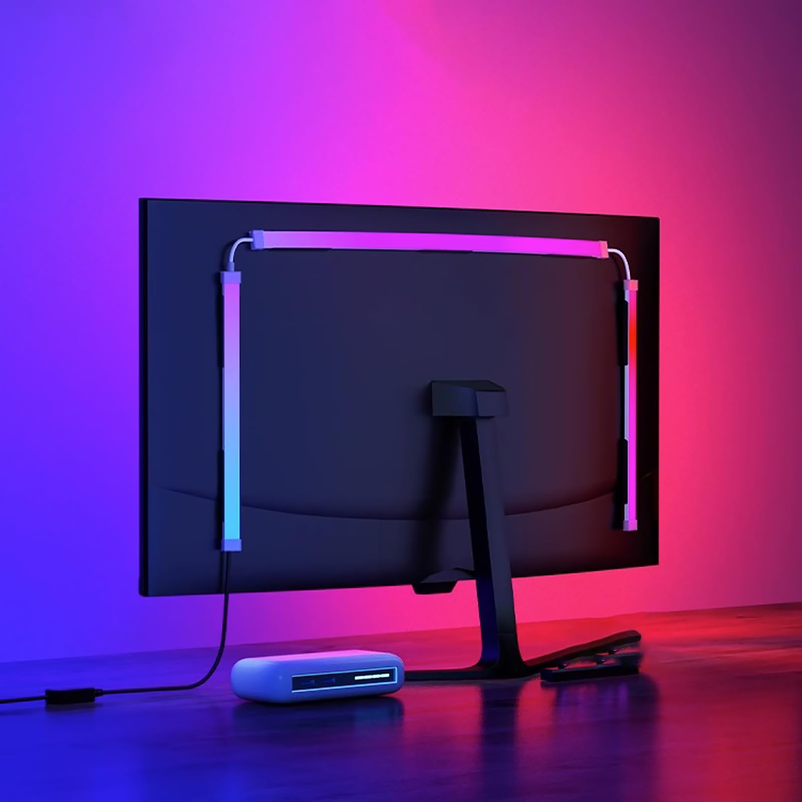 RGBIC Monitor Backlight – Smart Screen Sync LED Lights for Gaming & Desk Setup