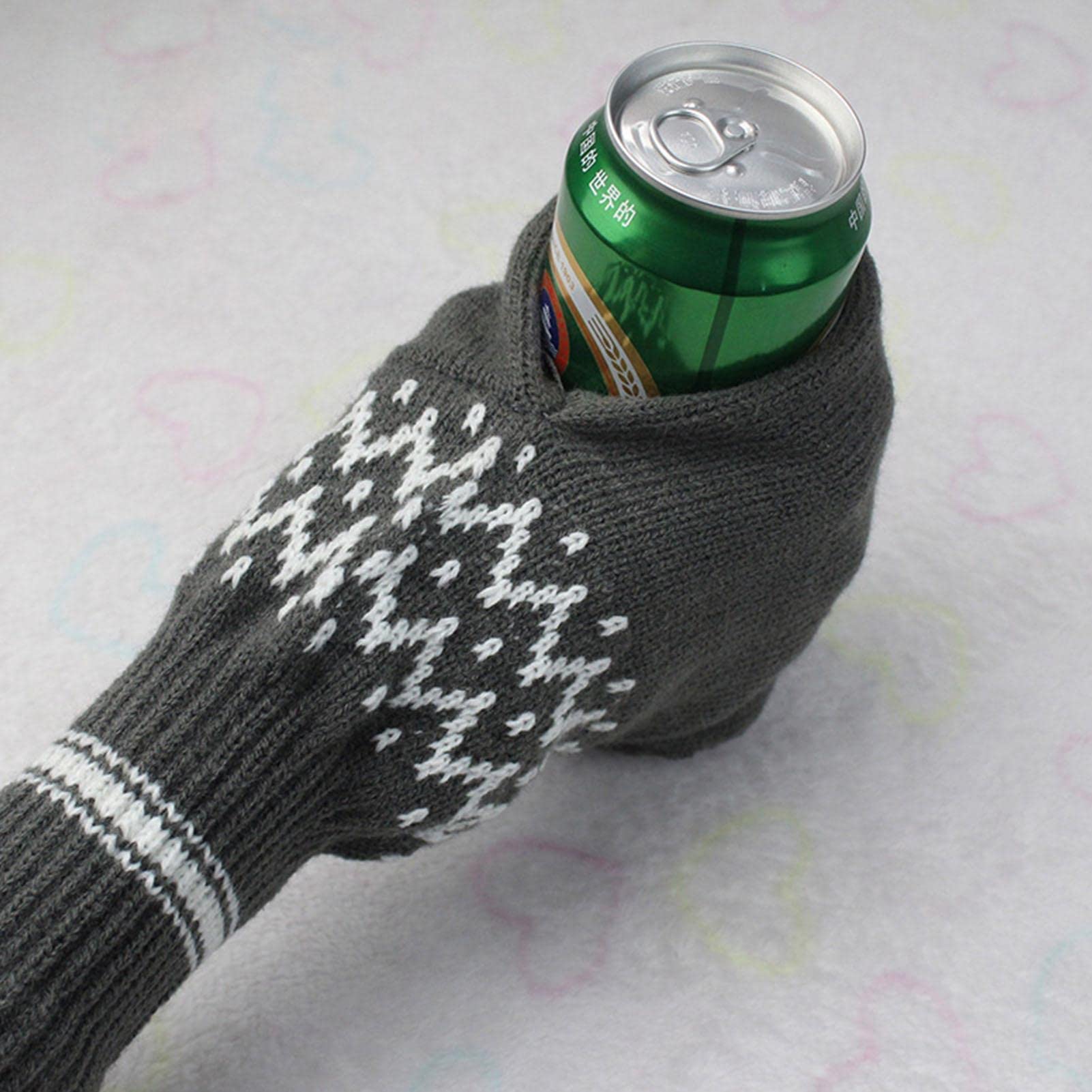 Winter Beer Mittens with Built-In Drink Holder – Cozy Knit Beer Holding Gloves, Funny Christmas Gift for Beer Lovers & Outdoor Parties