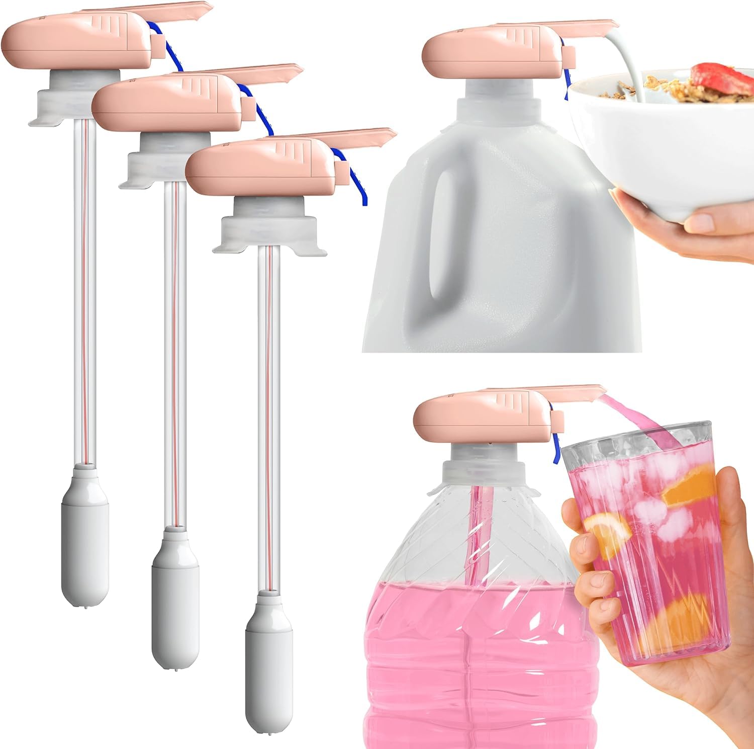Automatic Drink Dispenser Pump – No Spill Beverage Dispenser for Milk, Juice & Water Bottles