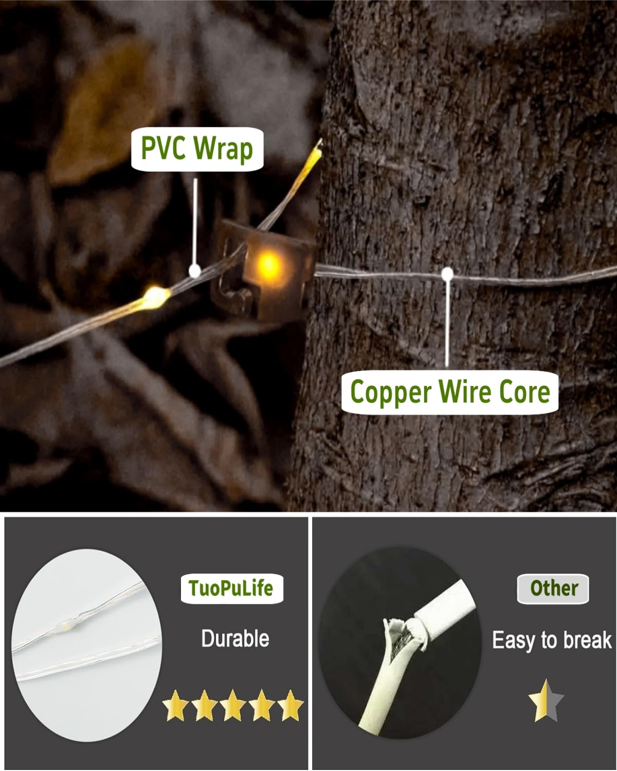 Solar Camping String Lights – 39FT Rechargeable Tent Lantern with 8 Lighting Modes