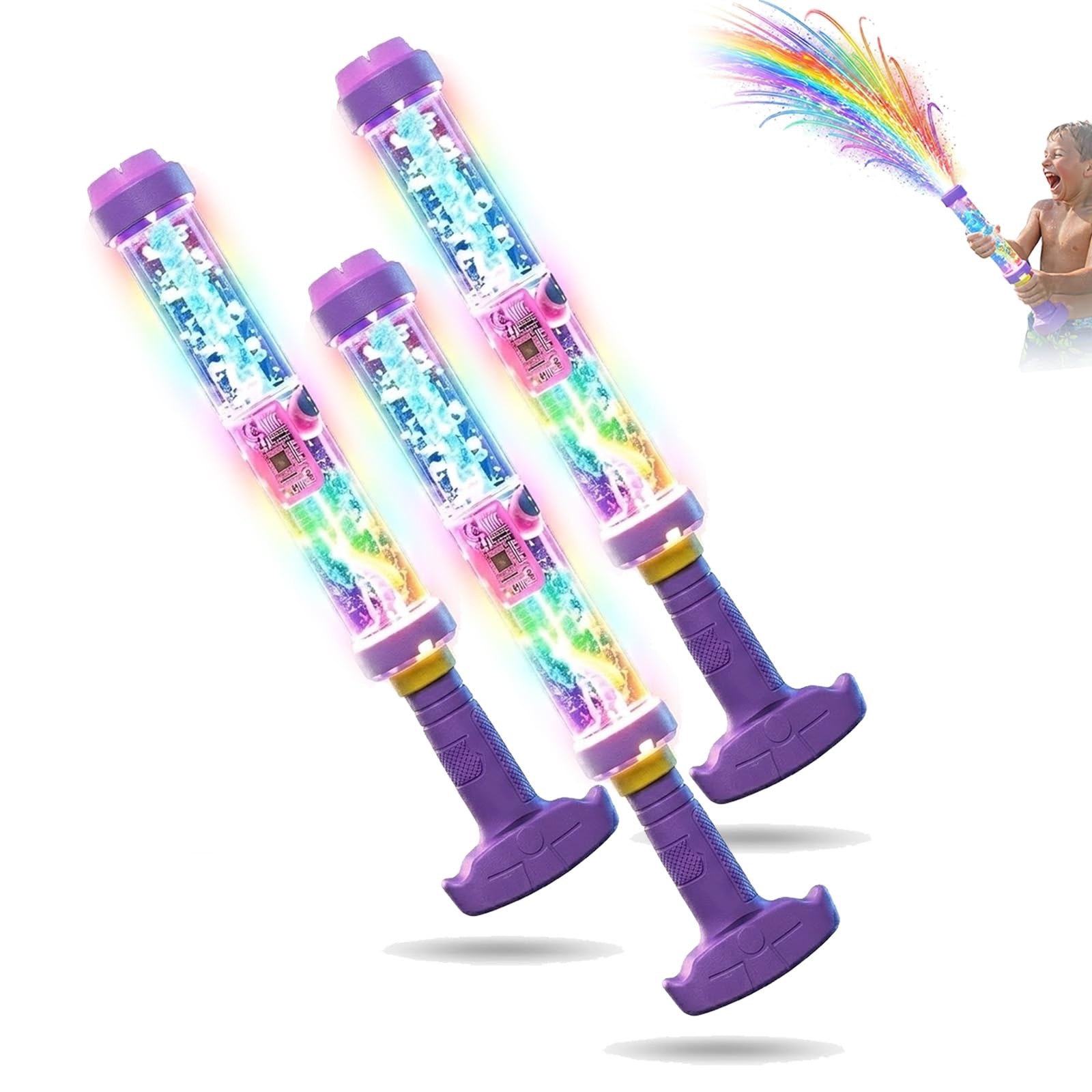 Rainbow Glow Water Blaster – LED Light-Up Water Gun for Summer Fun & Outdoor Play