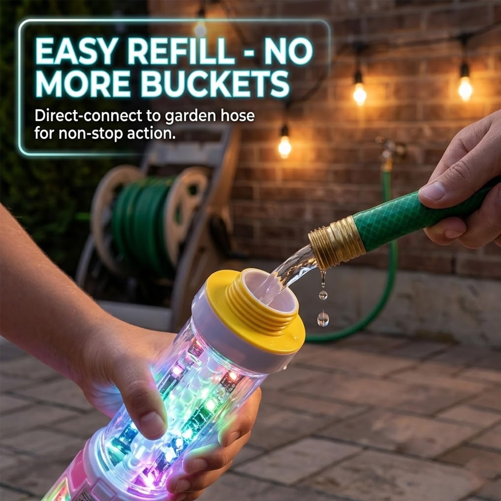 Rainbow Glow Water Blaster – LED Light-Up Water Gun for Summer Fun & Outdoor Play