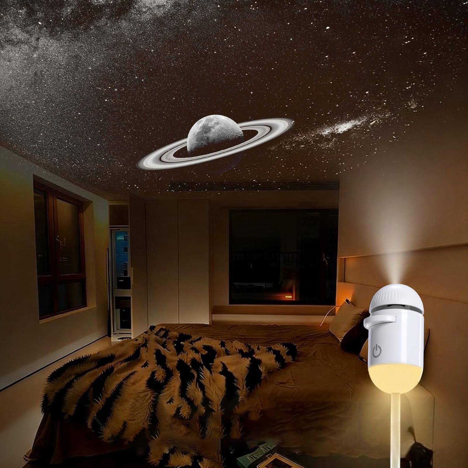 Mini Galaxy Projector Night Light – USB Starry Sky Lamp for Bedroom & Room Decor