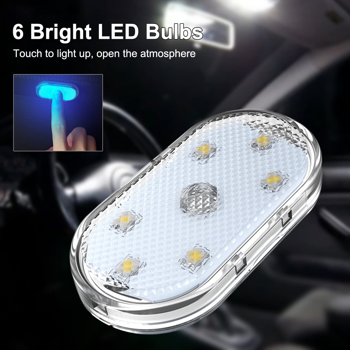4PCS Wireless RGB Car Interior Lights – Rechargeable Ambient LED Car Decor