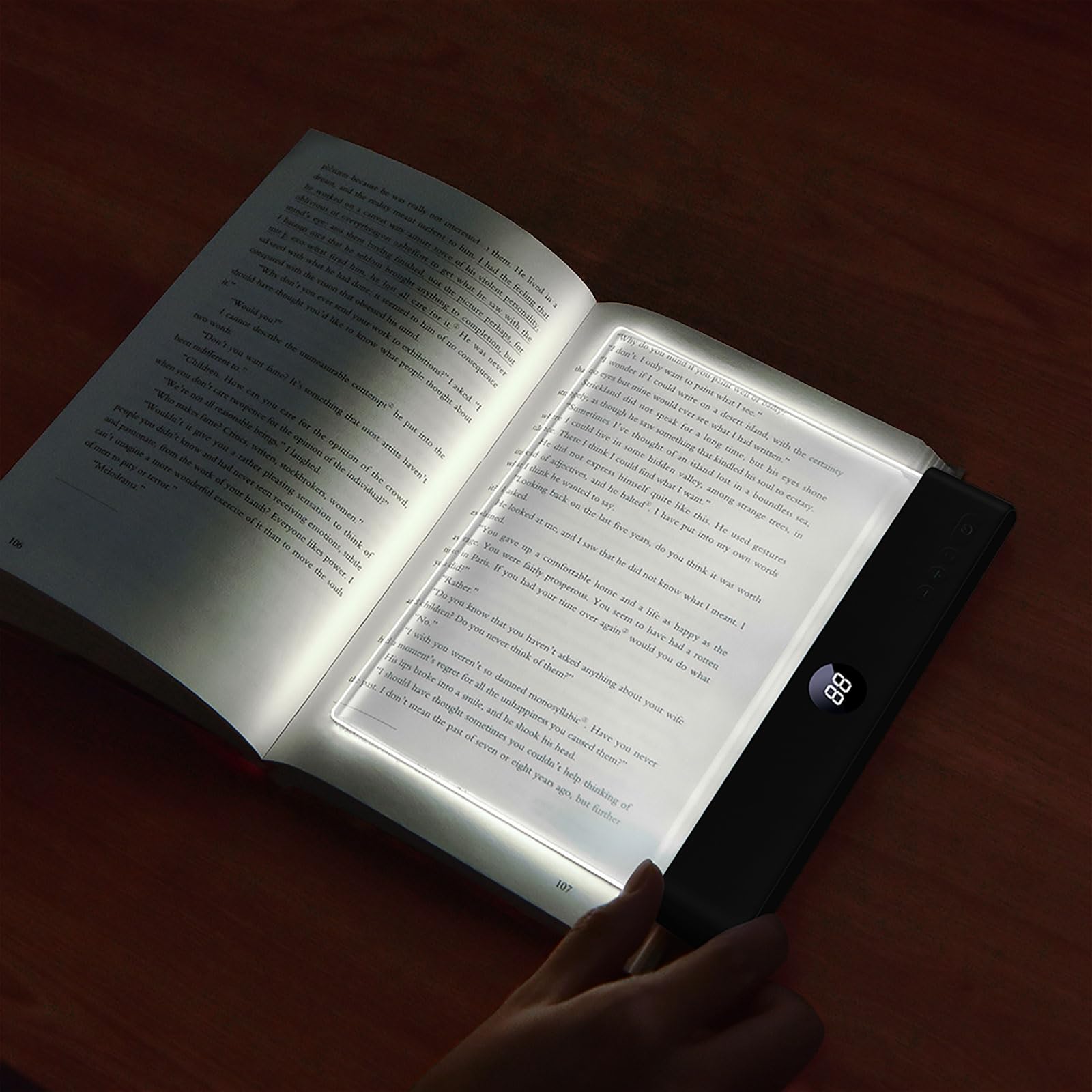 LED Book Light & Night Lamp – USB Rechargeable Reading Light with 3 Color Modes, Stepless Dimming & Timer