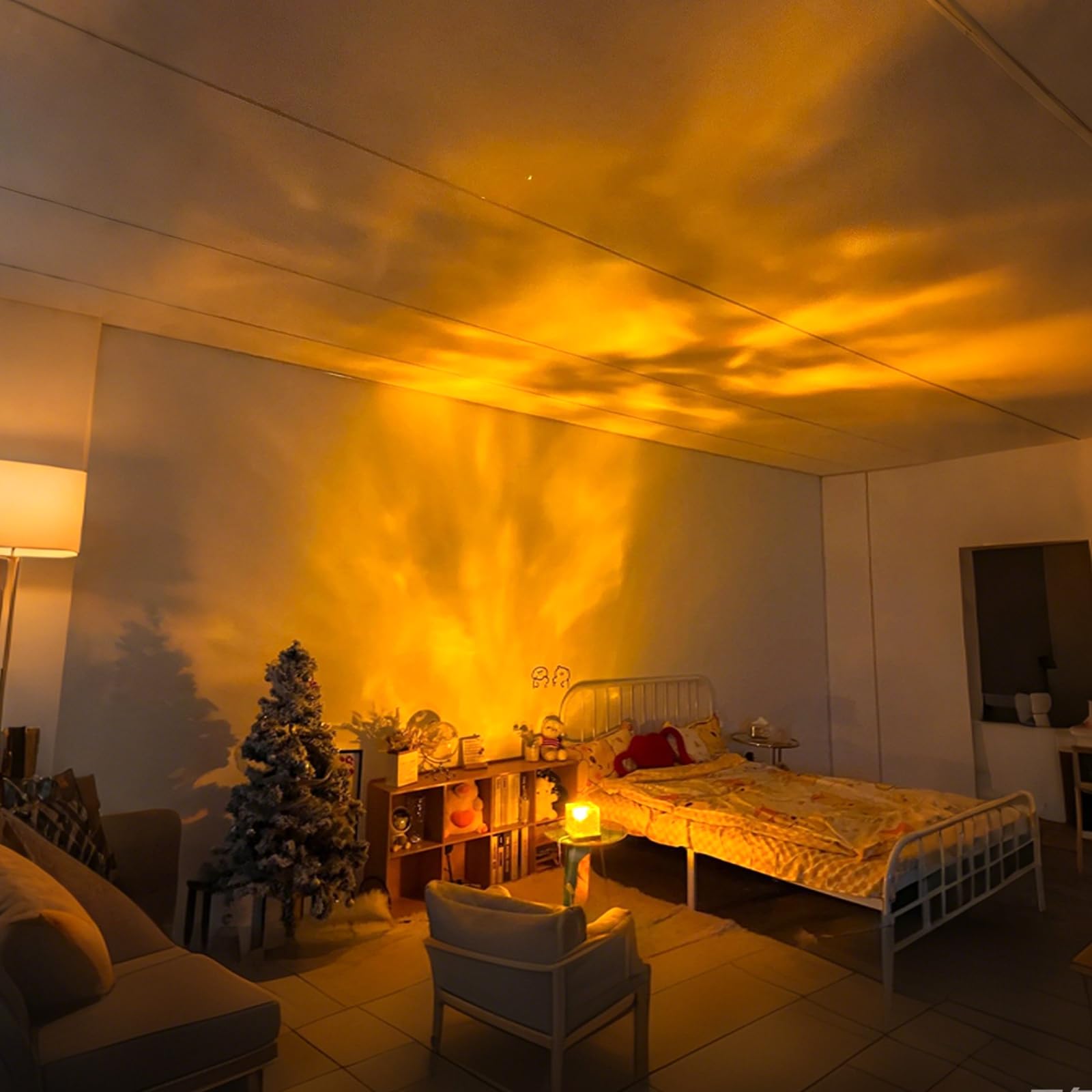 Ocean Wave LED Projector – 16-Color 3D Water Ripple Night Light with Remote for Bedroom, Kids Room, Bathroom & Relaxation