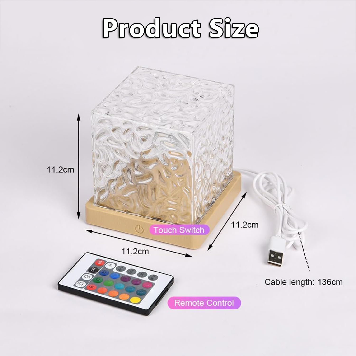 Ocean Wave LED Projector – 16-Color 3D Water Ripple Night Light with Remote for Bedroom, Kids Room, Bathroom & Relaxation