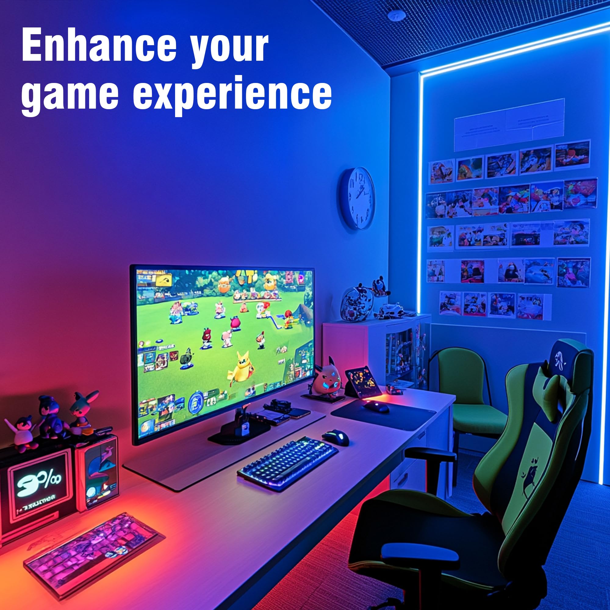 100ft RGB LED Strip Lights – Color Changing Smart LED Light Kit with Bluetooth & IR Remote, Music Sync Room Lighting for Bedroom, Home