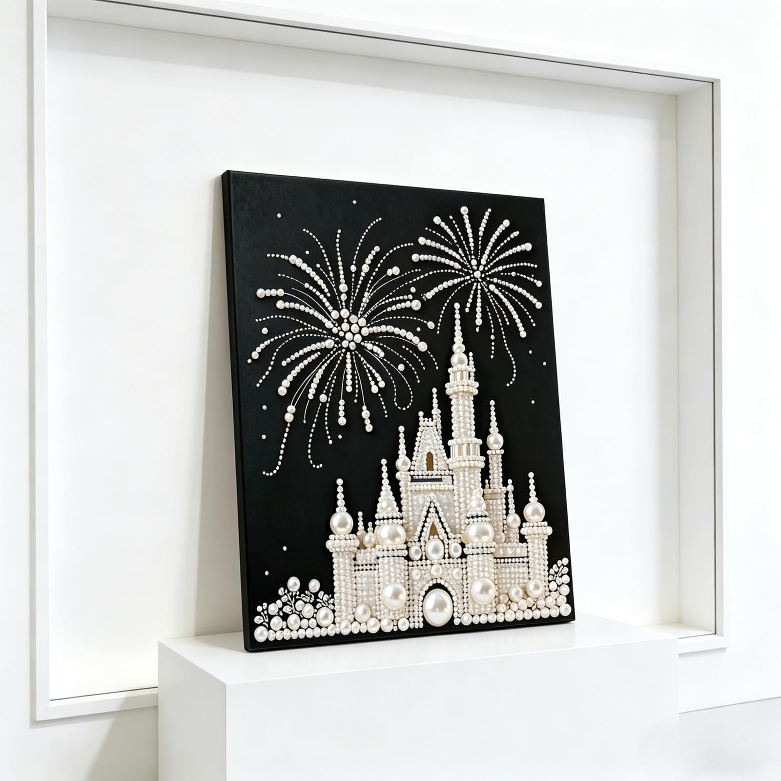 3D Pearl Painting DIY Kit – Castle Fireworks Design Beaded Art Craft for Adults & Beginners Home Decor