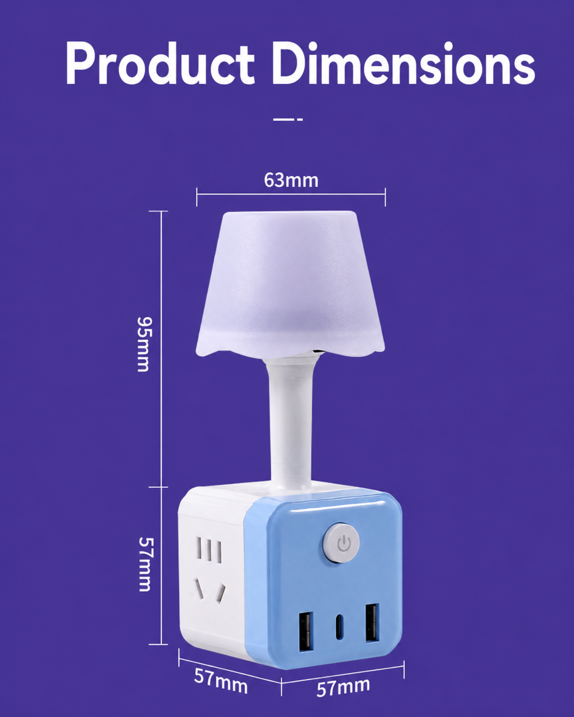 Mini USB Night Light Power Cube – Bedside Lamp & Charging Station