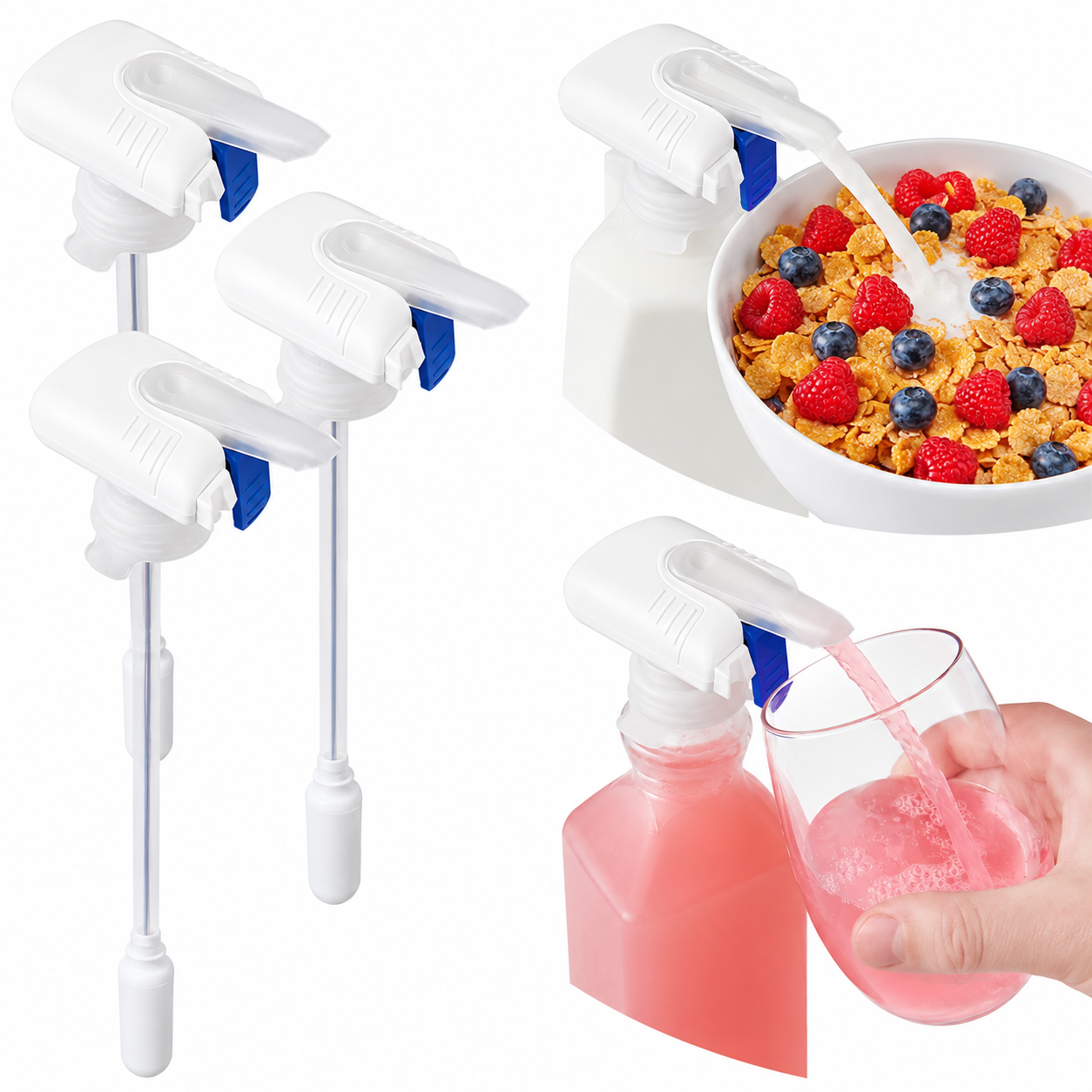 Automatic Drink Dispenser Pump – No Spill Beverage Dispenser for Milk, Juice & Water Bottles