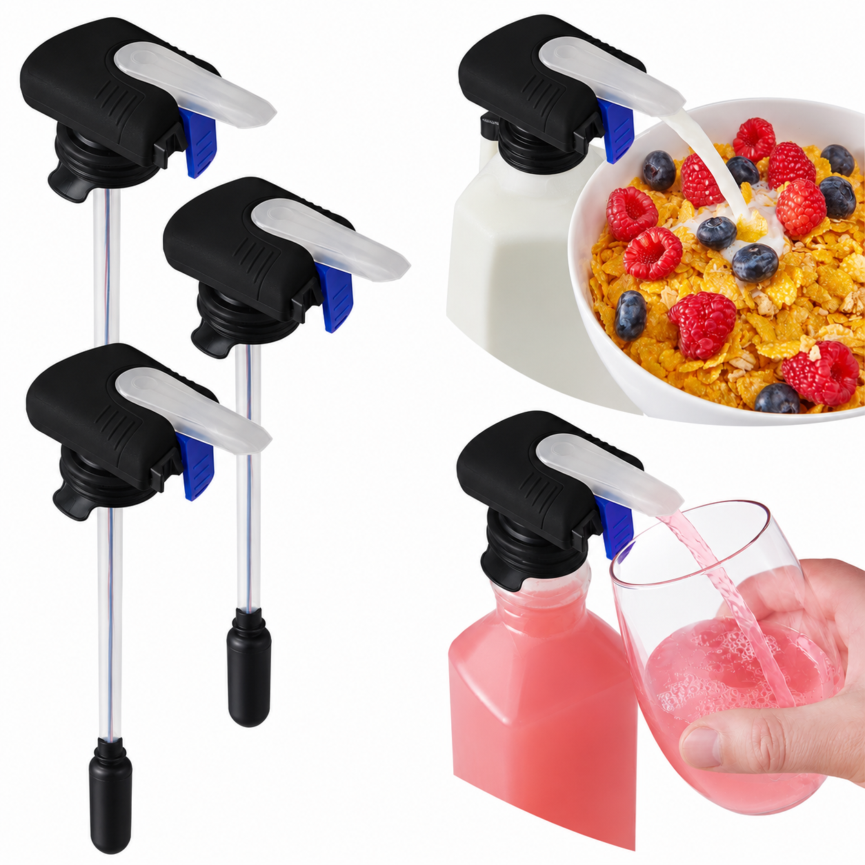 Automatic Drink Dispenser Pump – No Spill Beverage Dispenser for Milk, Juice & Water Bottles