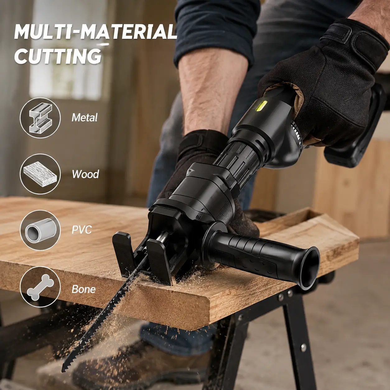 Reciprocating Saw Attachment for Drill