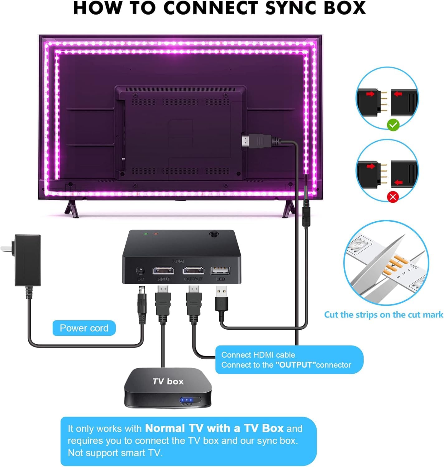 RGB TV Backlight LED Strip – Smart Ambient Lighting for Gaming & Bedroom Setup