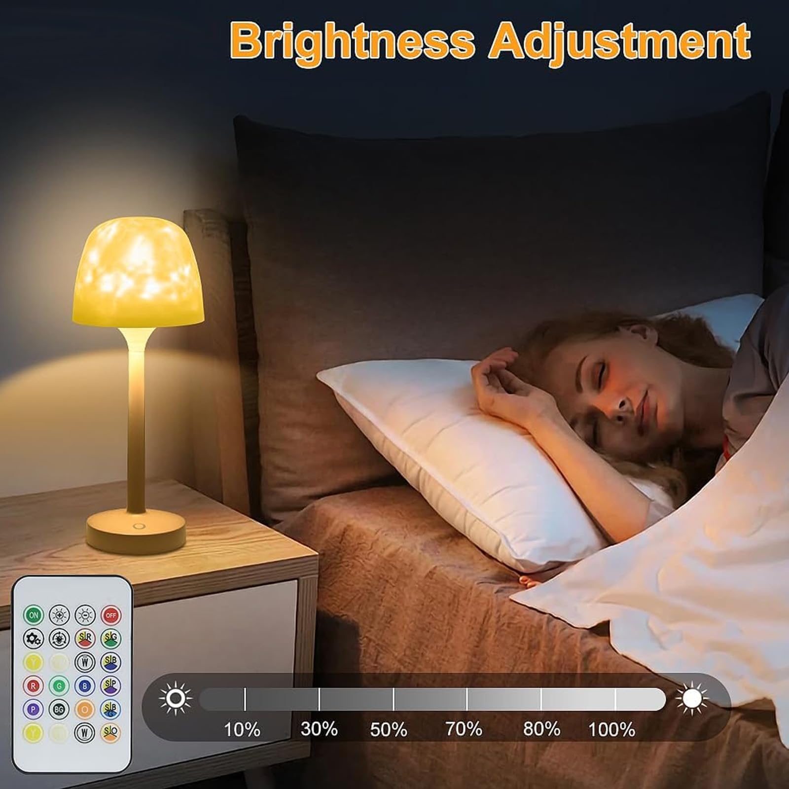 Aurora Ocean Wave Lamp – Waterproof Rechargeable Mood Light for Bedroom & Bathroom