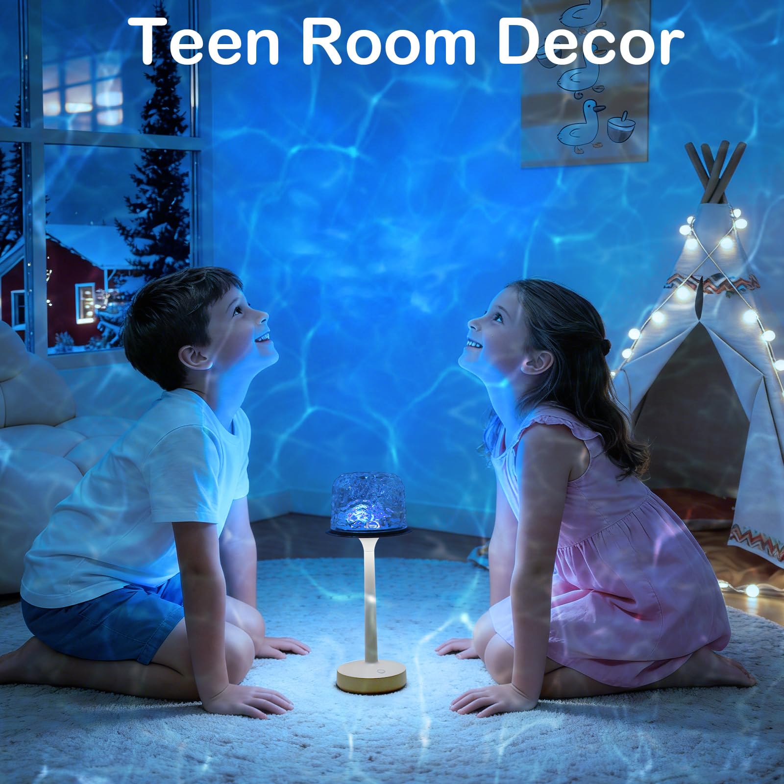 Aurora Ocean Wave Lamp – Waterproof Rechargeable Mood Light for Bedroom & Bathroom