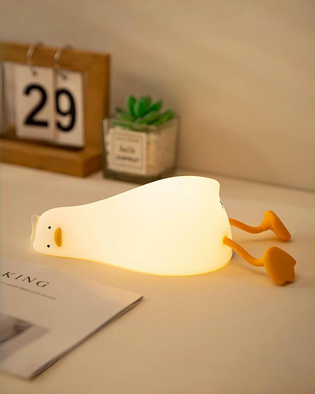 Cute Bunny Silicone Night Light – Rechargeable Squishy Rabbit Lamp with Touch Control & 30-Min Timer for Kids Bedroom & Nursery