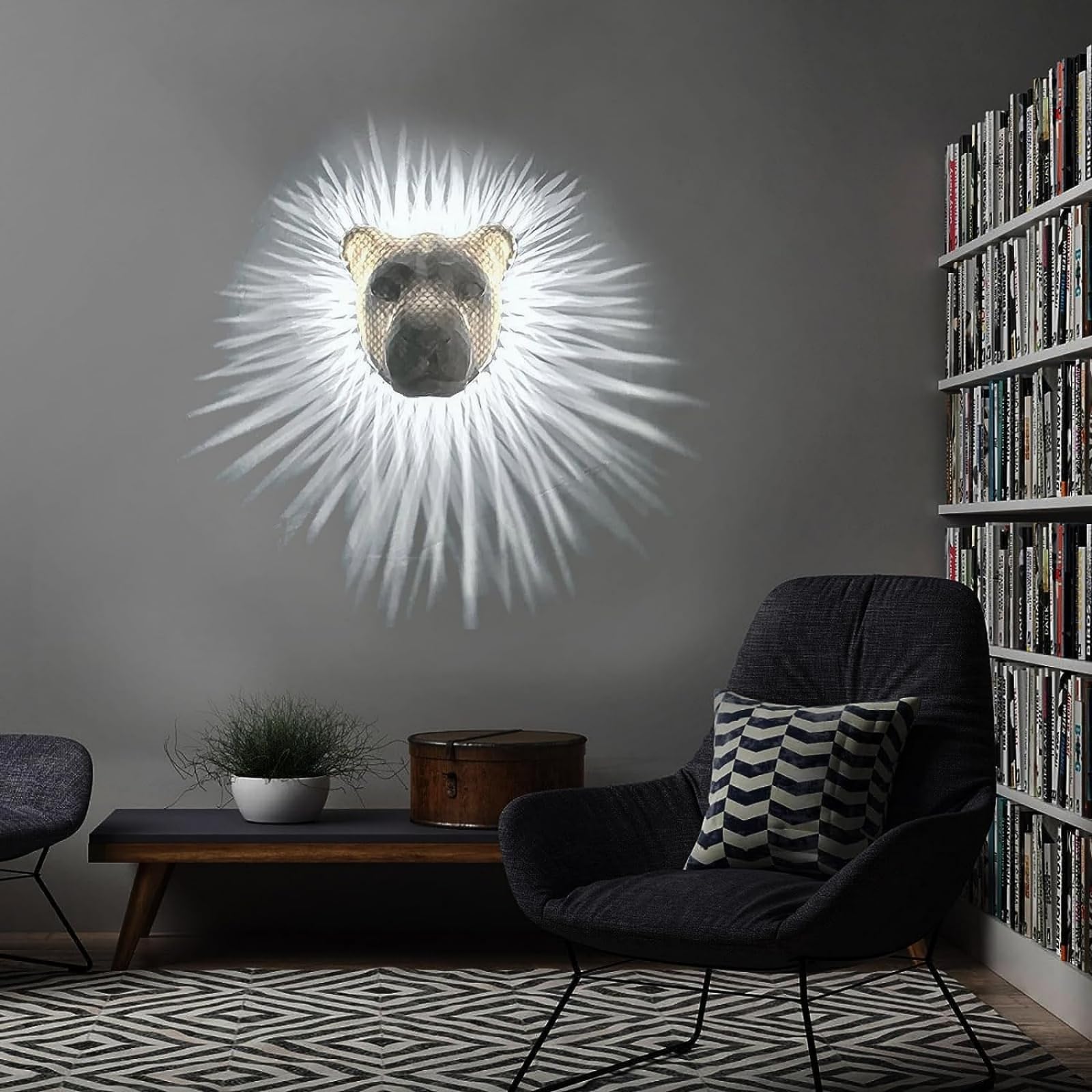 3D Bald Eagle LED Wall Lamp – Geometric Resin Sculpture Light for Bedroom, Study, Hallway & Modern Home Decor