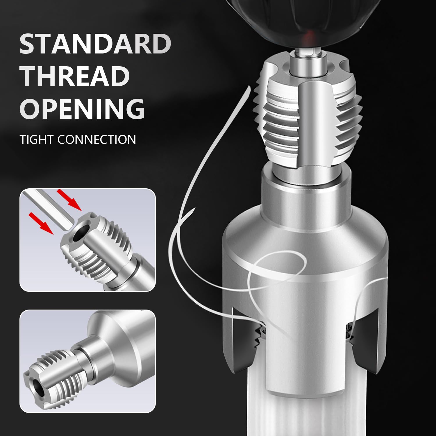 Upgraded 4-in-1 Pipe Threading Tool – Drill-Powered Water Pipe Tap Set for 1/2", 3/4" & 1" Pipes