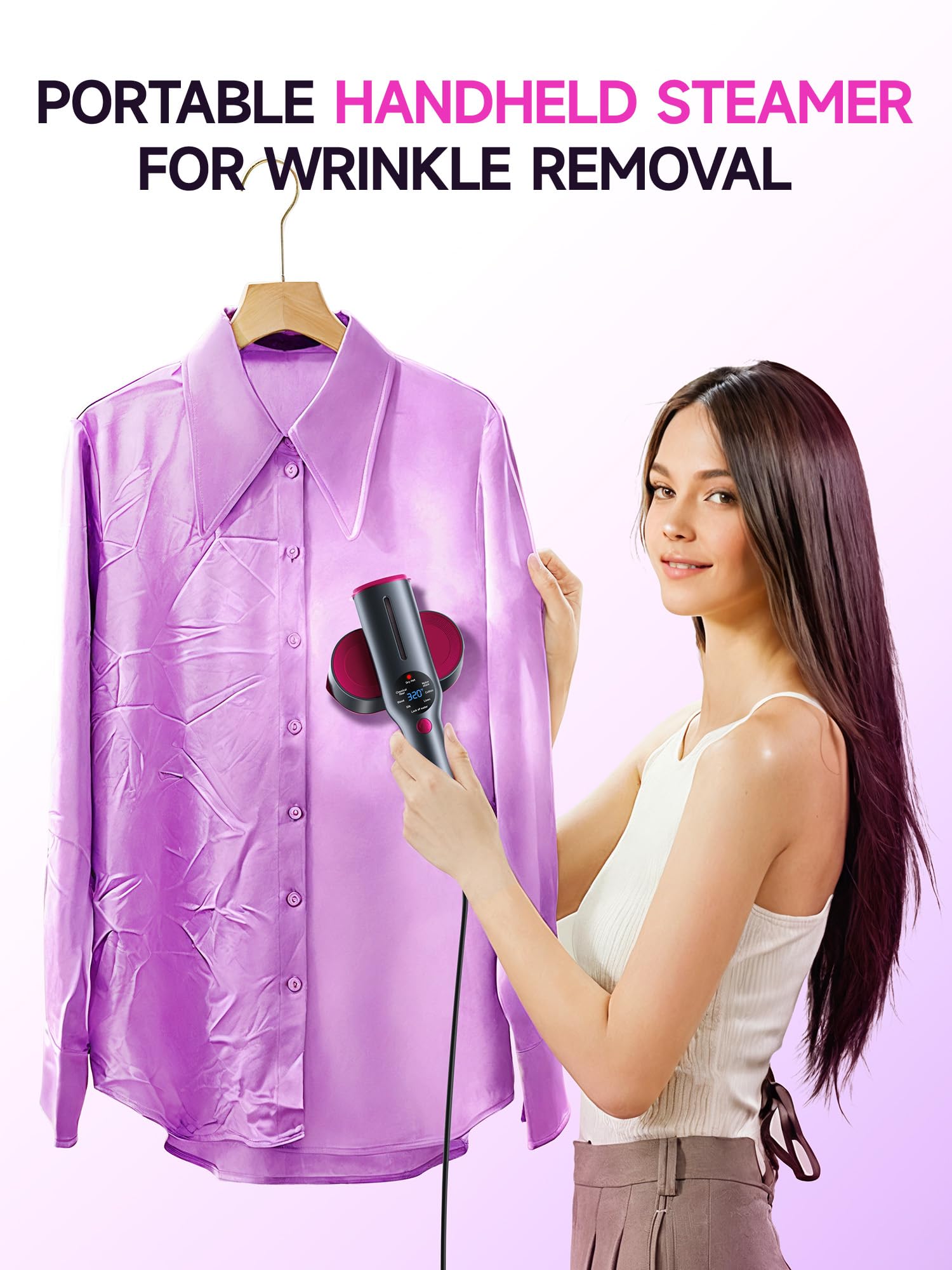 2-in-1 Portable Garment Steamer & Iron – 1200W Fast Heat 15s Ready, Handheld Travel Clothes Steamer with Ceramic Plate for Quick Wrinkle Removal (110V–120V)