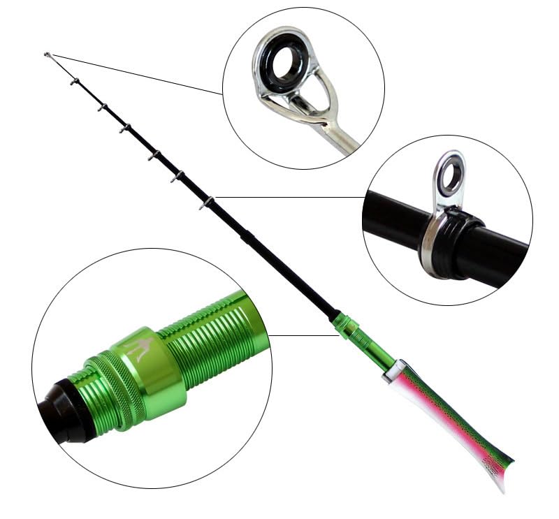 Fish-Shaped Pocket Fishing Rod – 1.6M Telescopic Carbon Fiber Travel Rod