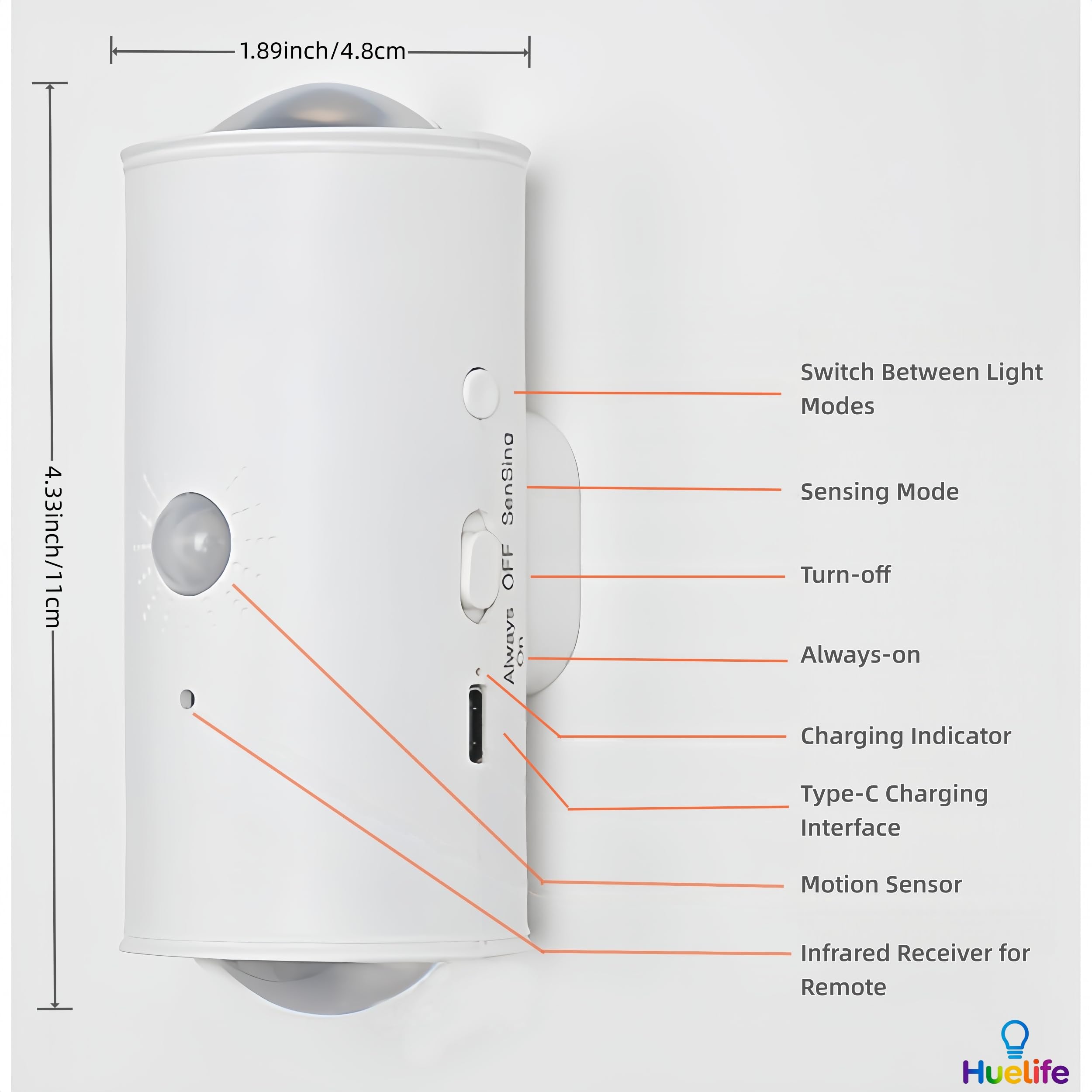4PCS Motion Sensor RGB Wall Lights – Rechargeable Ambient Night Lamps