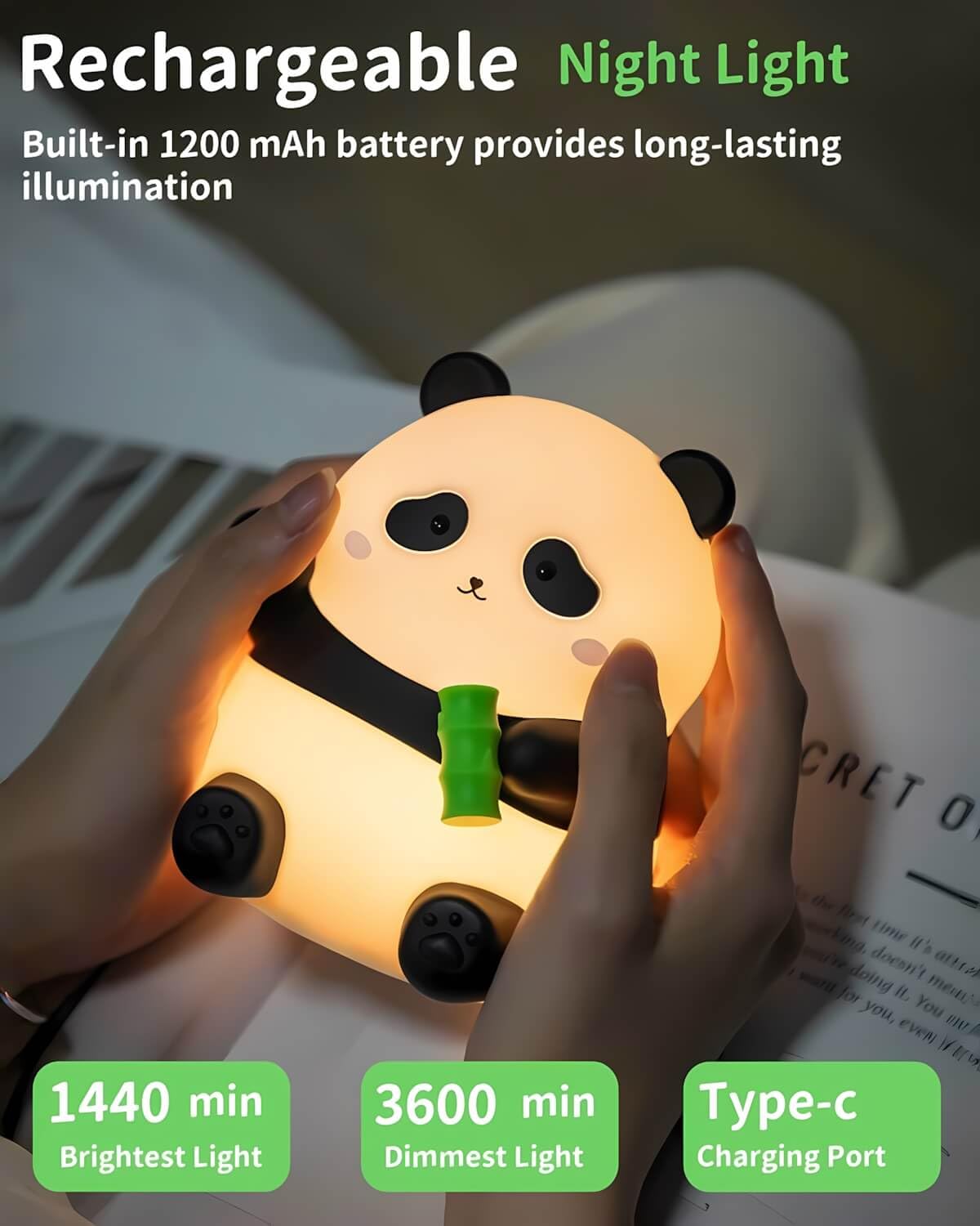 Cute Bunny Silicone Night Light – Rechargeable Squishy Rabbit Lamp with Touch Control & 30-Min Timer for Kids Bedroom & Nursery
