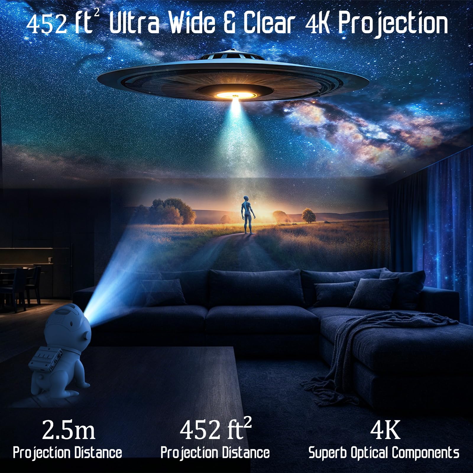 Astronaut Galaxy Projector – LED Star & Space Night Light for Bedroom, Teens & Adults, Ambient Ceiling Decor, Birthday & Aesthetic Room Lighting