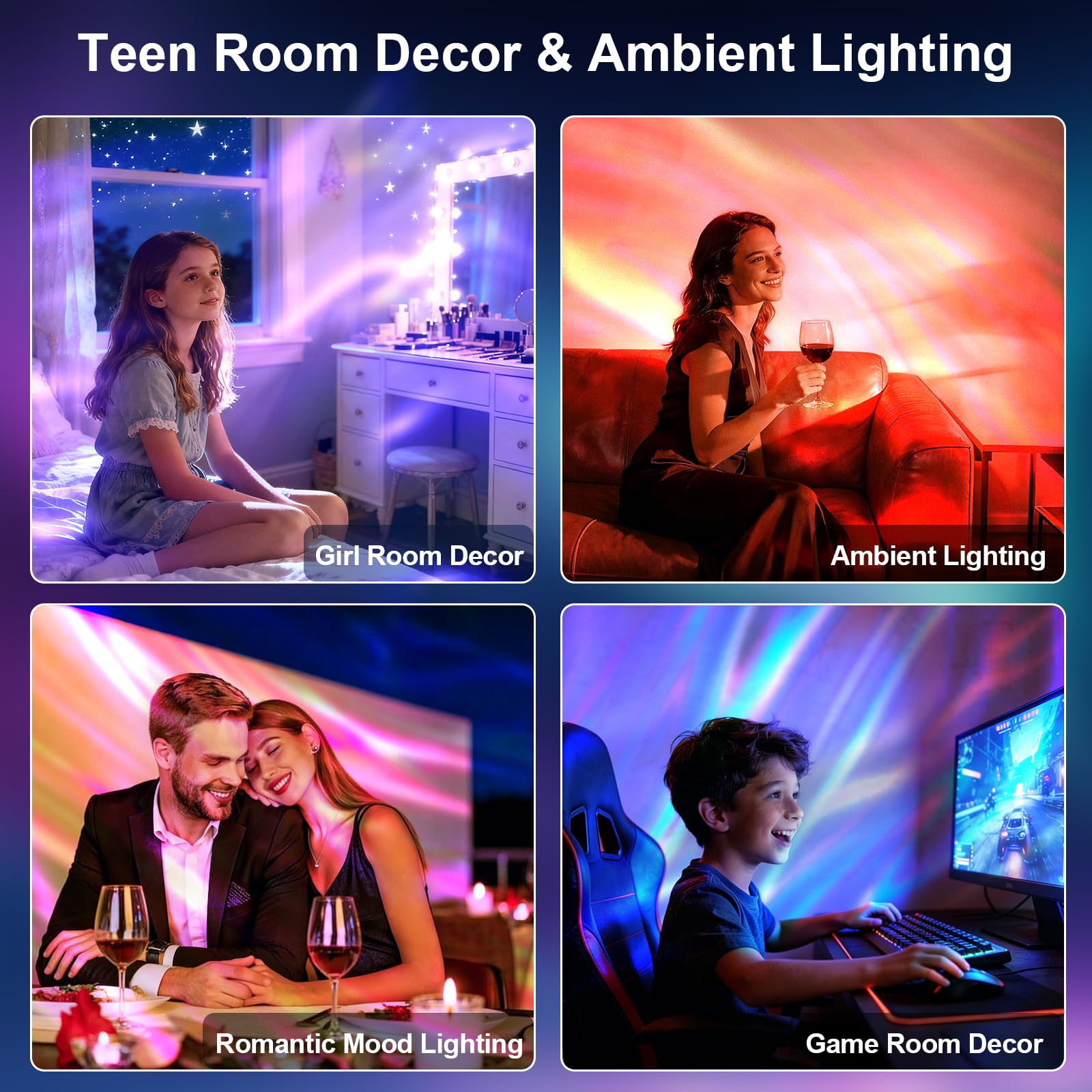 Astronaut Galaxy Projector – LED Star & Space Night Light for Bedroom, Teens & Adults, Ambient Ceiling Decor, Birthday & Aesthetic Room Lighting