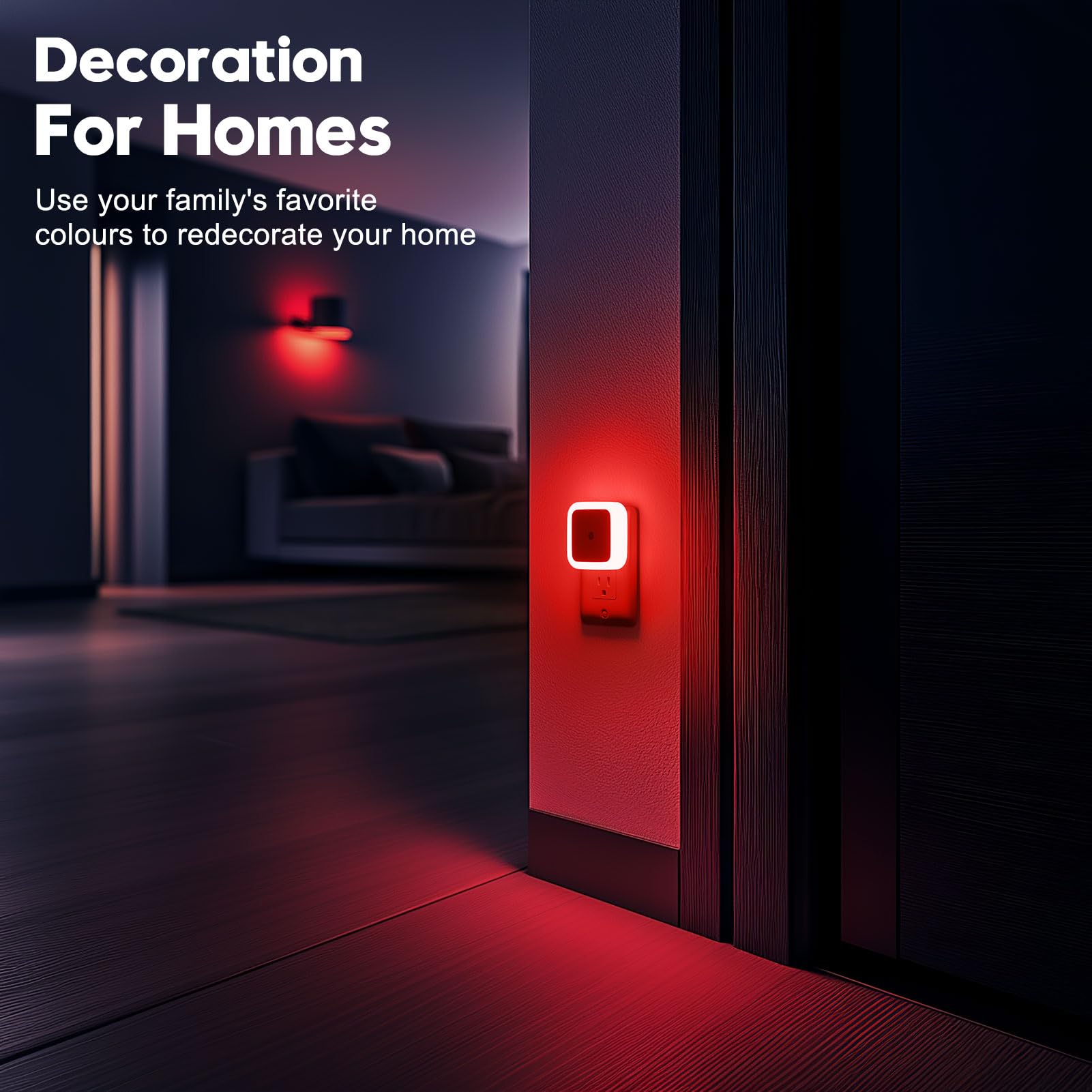 Plug-In LED Night Lights – Dusk to Dawn Auto Sensor Night Lamps for Bedroom, Hallway, Bathroom & Nursery（8-Pack）