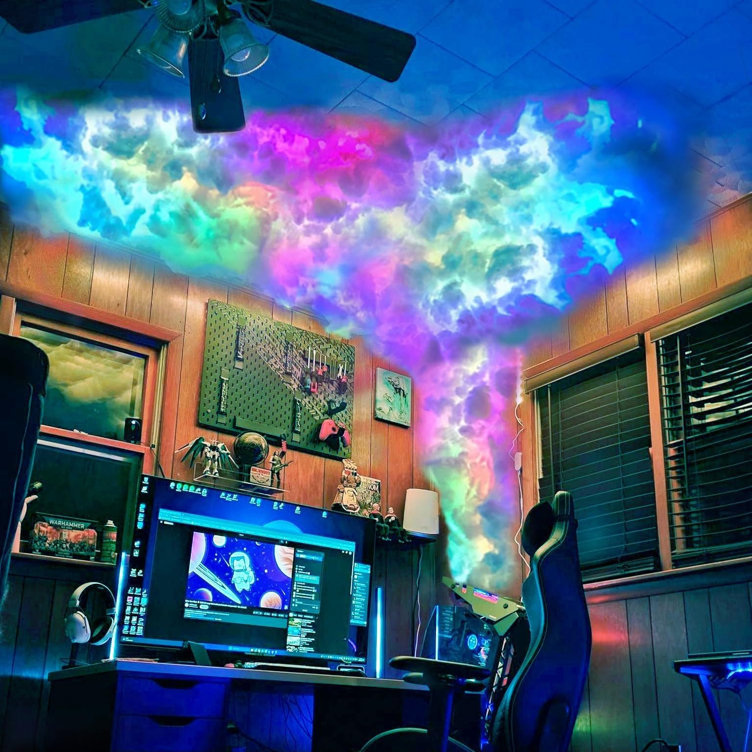 RGB Thunder Cloud Ceiling Lights – DIY Music Sync LED Cloud Decor for Bedroom & Gaming Room