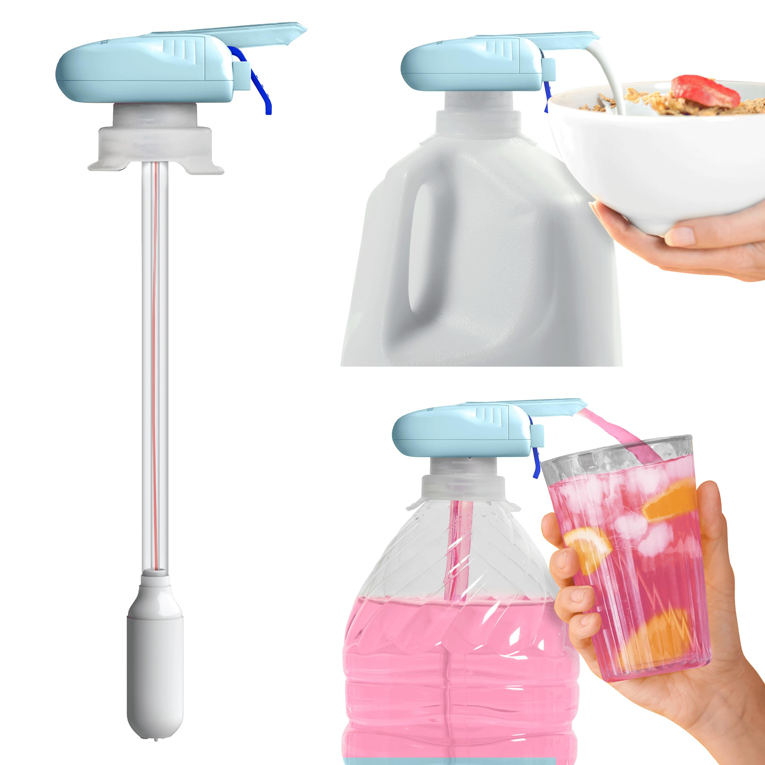 Automatic Drink Dispenser Pump – No Spill Beverage Dispenser for Milk, Juice & Water Bottles