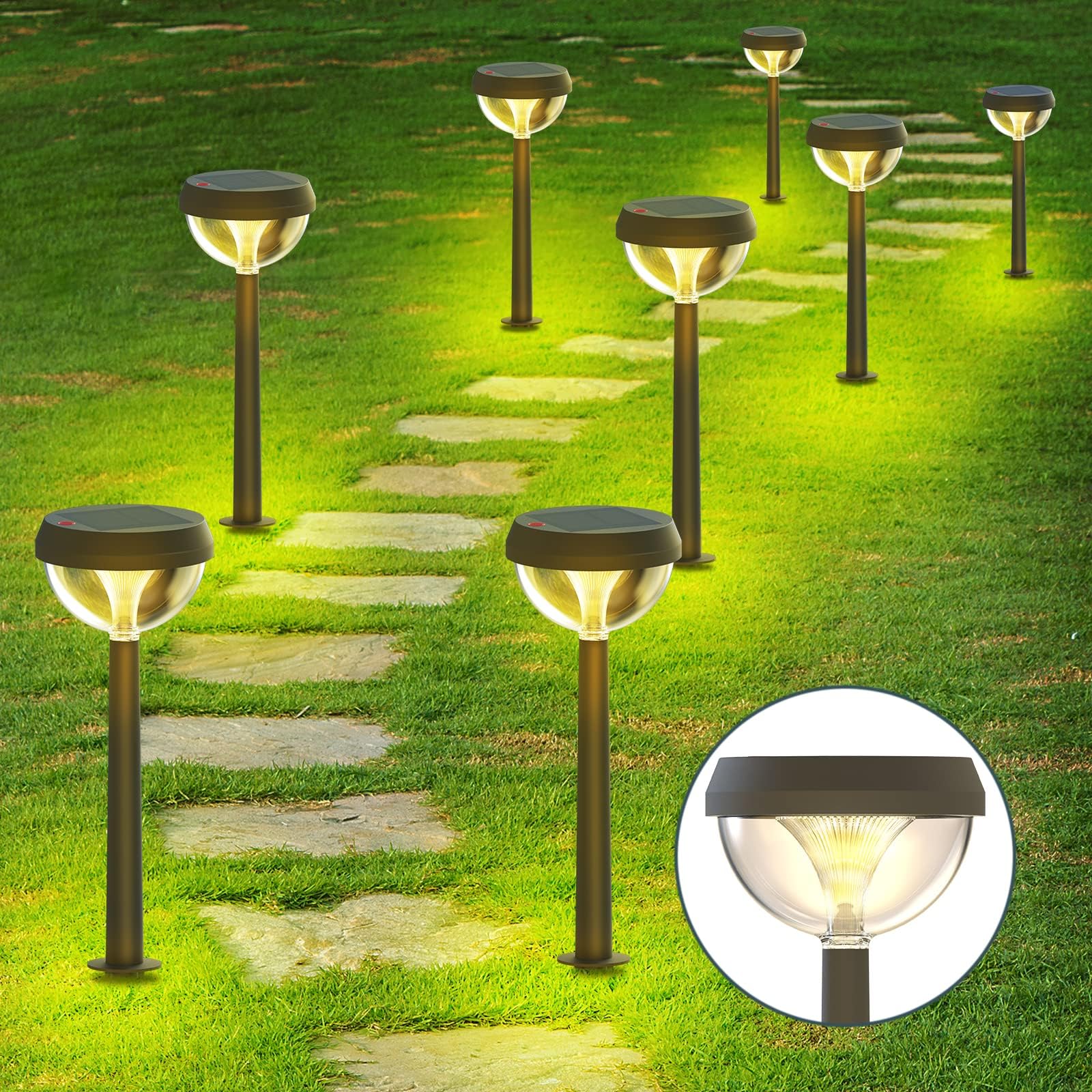 Solar Pathway Lights – Waterproof Warm White LED Garden & Walkway Lights
