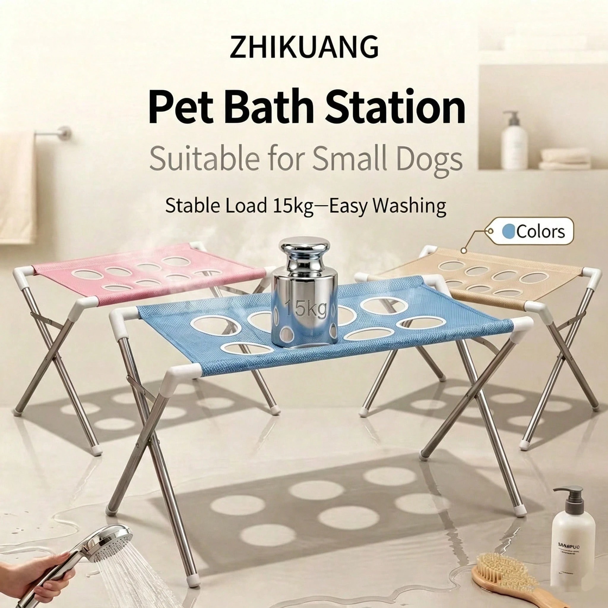 Foldable Dog Bathing Stand – Elevated Pet Grooming & Shower Platform for Dogs