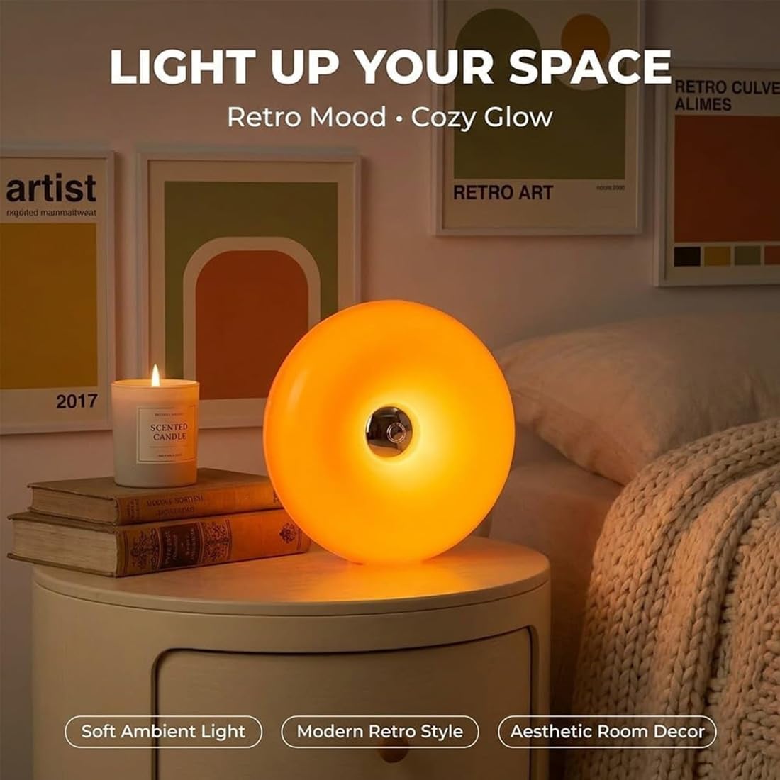 Orange Donut Ambient Lamp – Cozy Warm Glow Mood Light