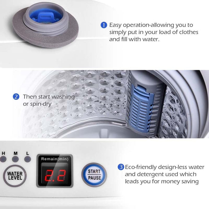 7.7 lbs Compact Automatic Washing Machine