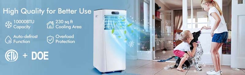 Eletriclife 10000 BTU Portable Air Conditioner with Remote Control