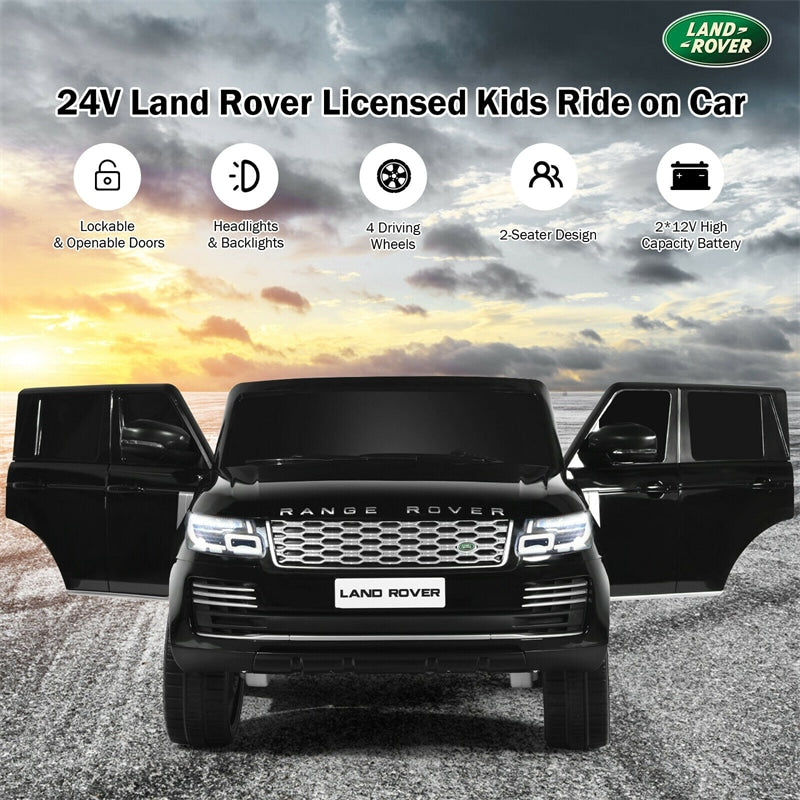 Eletriclife 24V 2-Seater Licensed Land Rover Kids Ride On Car with 4WD Remote Control