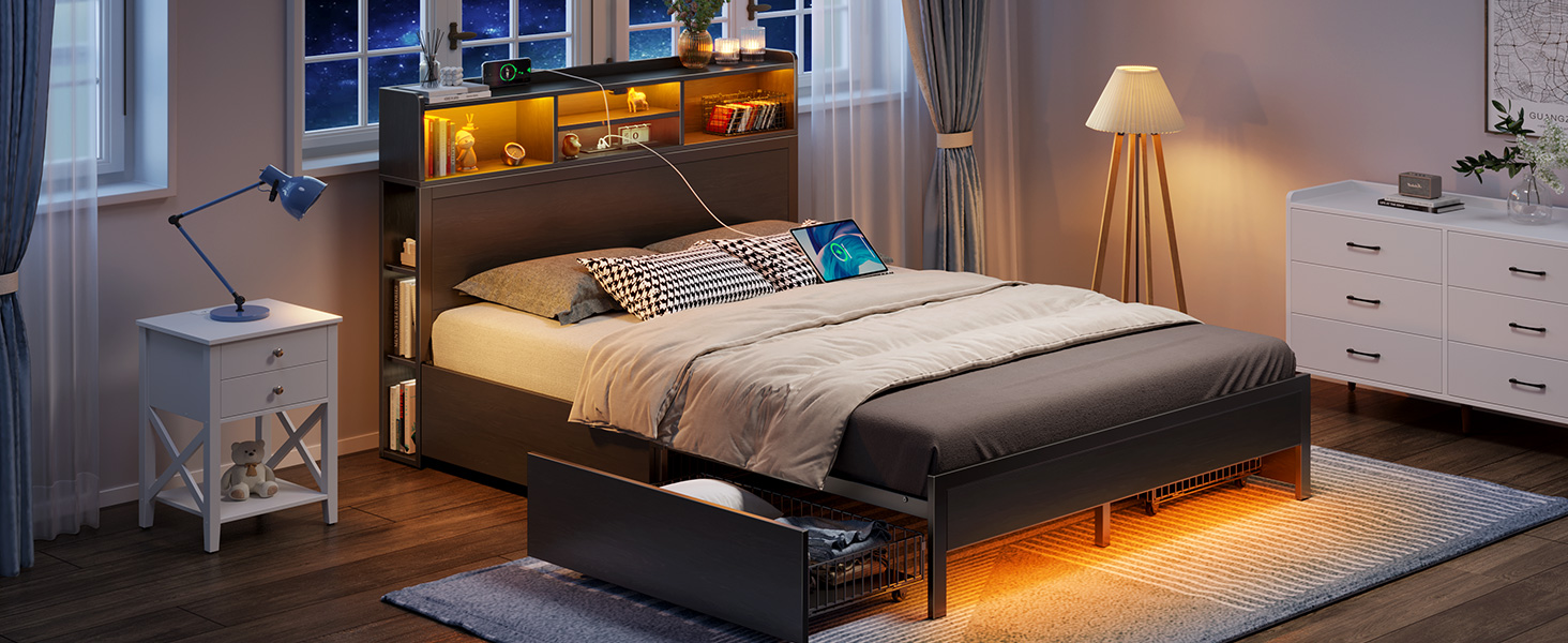 Rolanstar Bed Frame with Charging Station