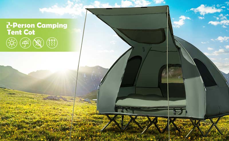 Eletriclife Foldable 2-Person Outdoor Camping Tent with Air Mattress