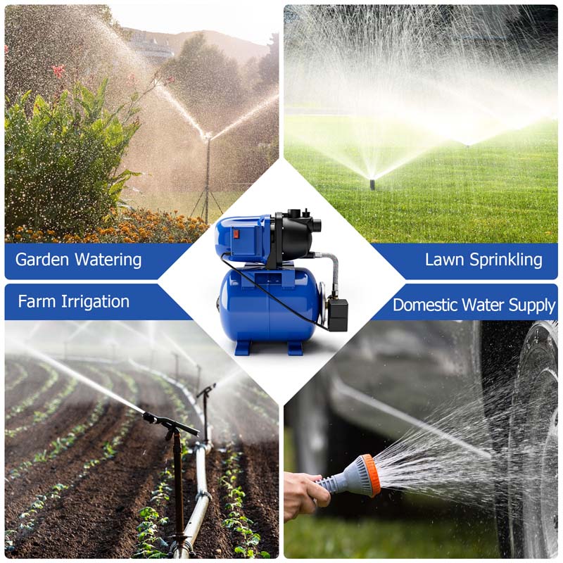 Eletriclife 1200 W Garden Water Pump Shallow Well Pressurized Irrigation