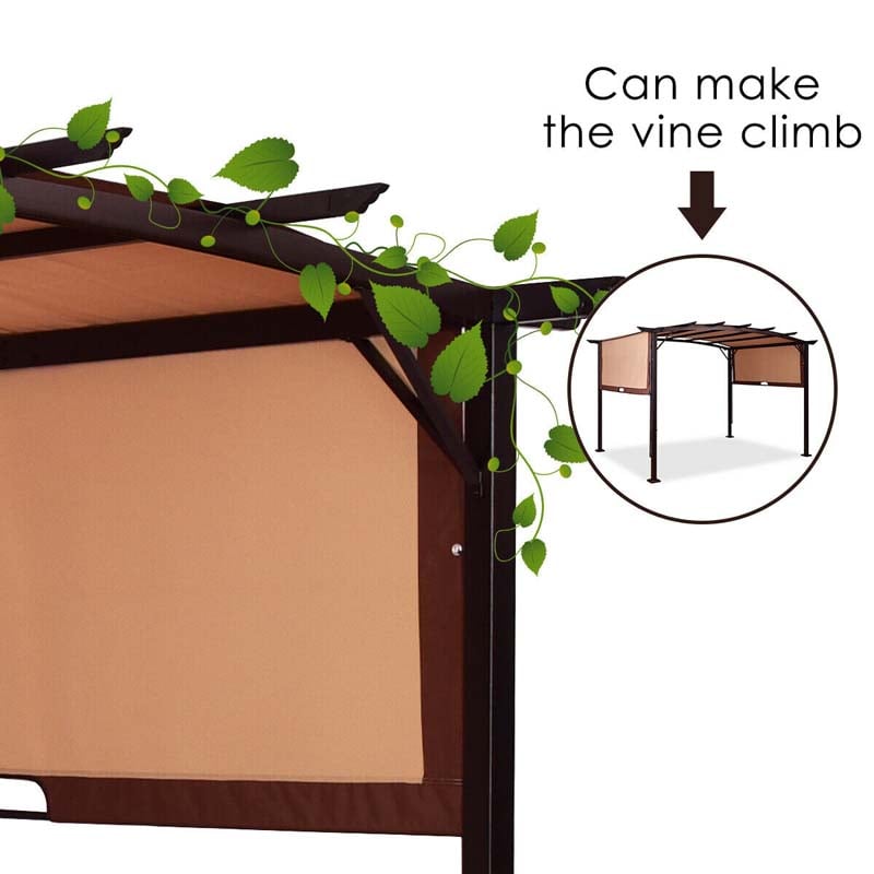 Eletriclife 12 x 9 ft Outdoor Pergola Gazebo Canopy Sun Shelter with Steel Frame