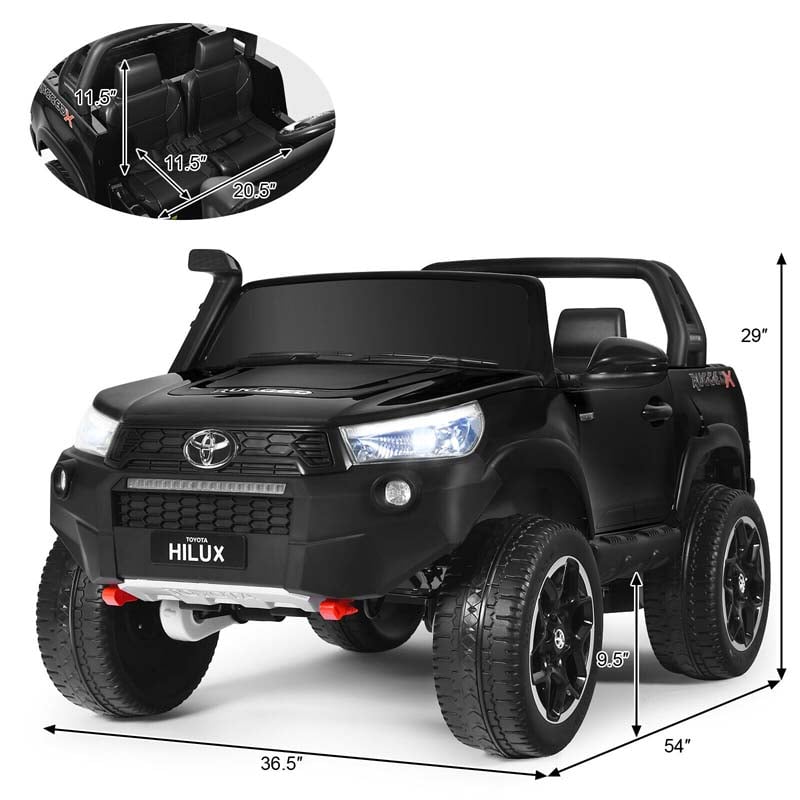Eletriclife 2x12V Licensed Toyota Hilux Ride On Truck Car 2-Seater 4WD with Remote