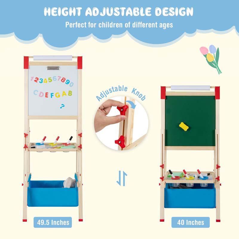 Eletriclife 3-in-1 Double-Sided Adjustable Kid Easel for 3-8 Years Old Toddlers