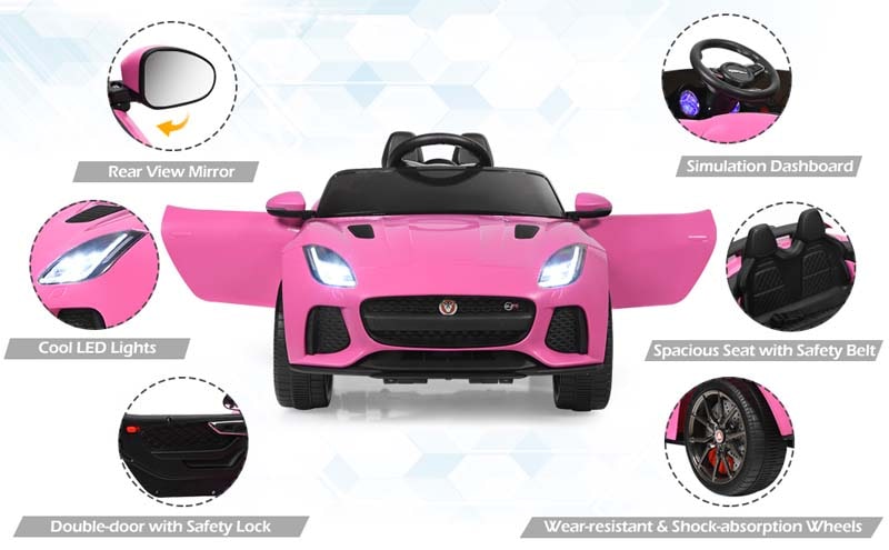 Eletriclife 12V Jaguar F-Type SVR Licensed Kids Ride On Car