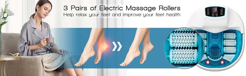 Eletriclife Foot Spa Tub with Bubbles and Electric Massage Rollers